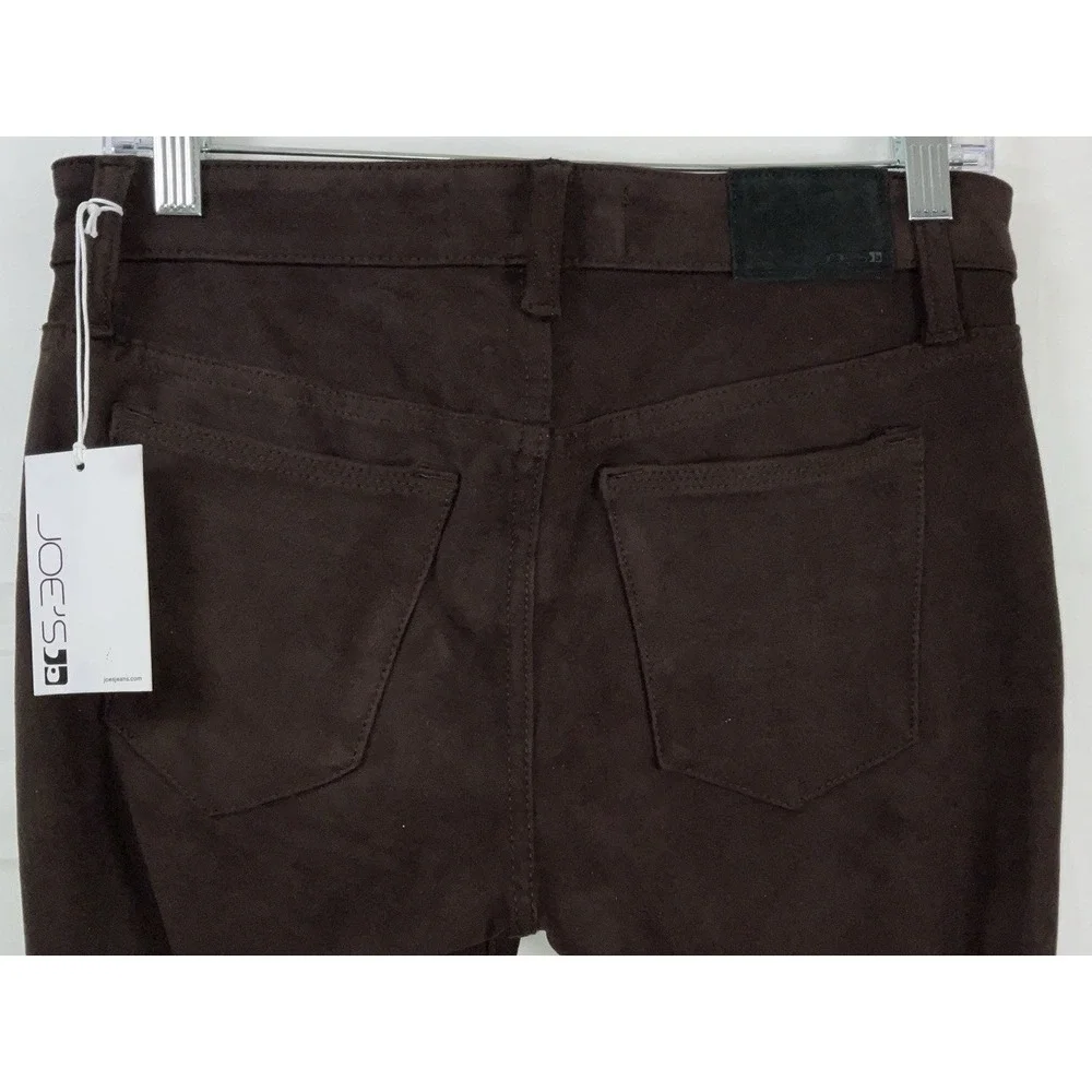 NWT Joe's Jeans‎ Flawless The Icon Suede Mid Rise Skinny Ankle Pants Brown 28